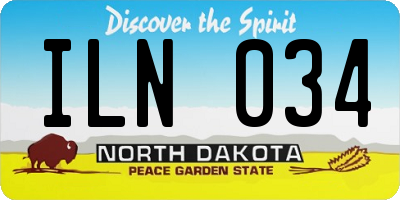 ND license plate ILN034