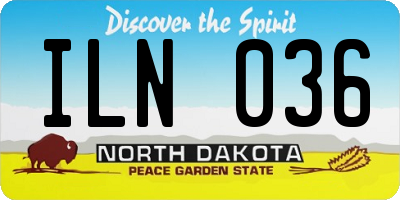 ND license plate ILN036
