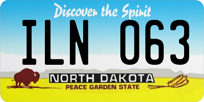 ND license plate ILN063