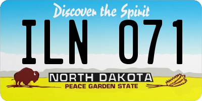 ND license plate ILN071