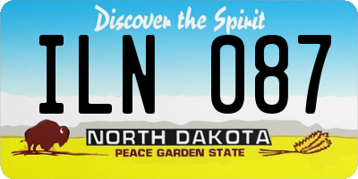ND license plate ILN087