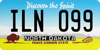 ND license plate ILN099