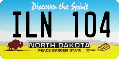 ND license plate ILN104