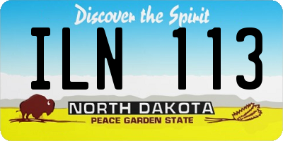 ND license plate ILN113