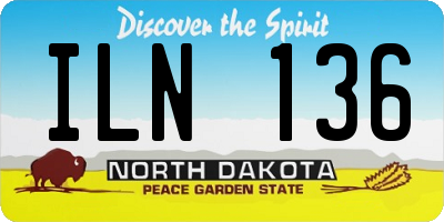 ND license plate ILN136