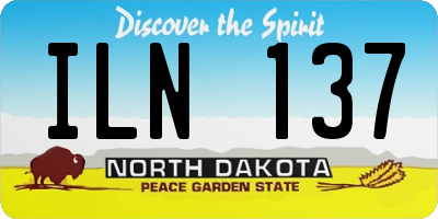 ND license plate ILN137
