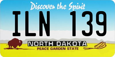 ND license plate ILN139