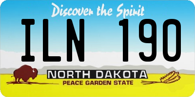 ND license plate ILN190