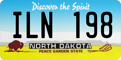 ND license plate ILN198