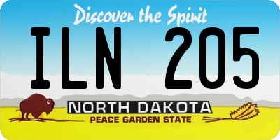 ND license plate ILN205