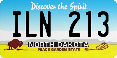 ND license plate ILN213