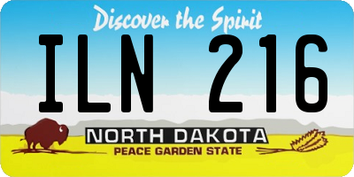 ND license plate ILN216