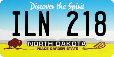 ND license plate ILN218