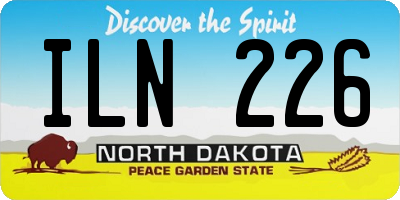 ND license plate ILN226