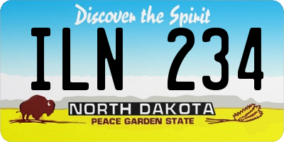 ND license plate ILN234