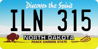 ND license plate ILN315