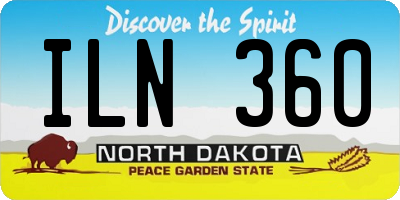 ND license plate ILN360