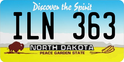 ND license plate ILN363