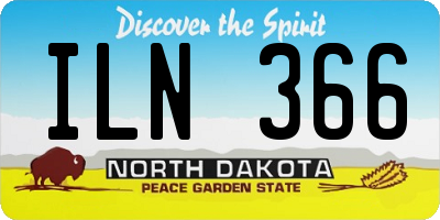 ND license plate ILN366