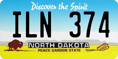 ND license plate ILN374