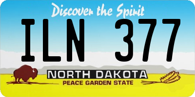 ND license plate ILN377