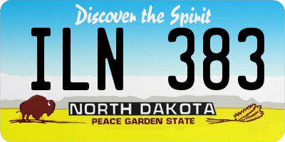ND license plate ILN383
