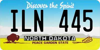 ND license plate ILN445