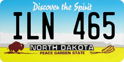 ND license plate ILN465