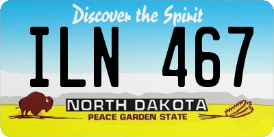 ND license plate ILN467