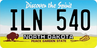 ND license plate ILN540