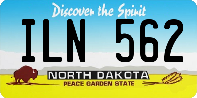 ND license plate ILN562