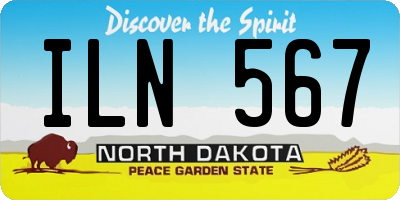 ND license plate ILN567