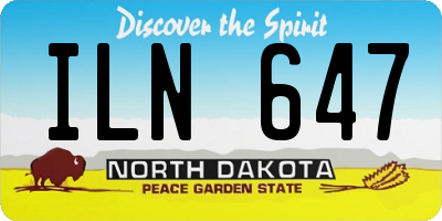 ND license plate ILN647