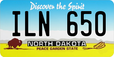 ND license plate ILN650