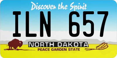 ND license plate ILN657