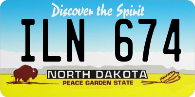ND license plate ILN674