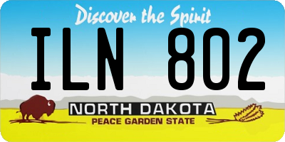 ND license plate ILN802