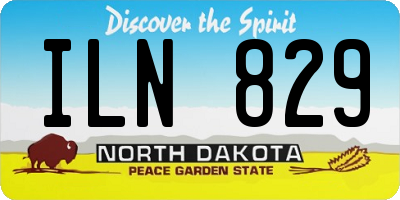 ND license plate ILN829