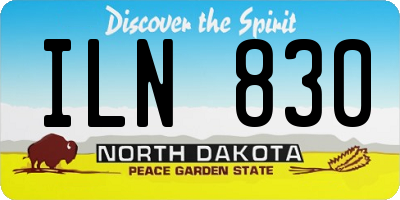 ND license plate ILN830