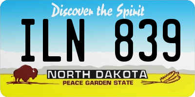 ND license plate ILN839