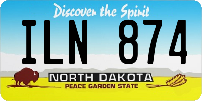 ND license plate ILN874