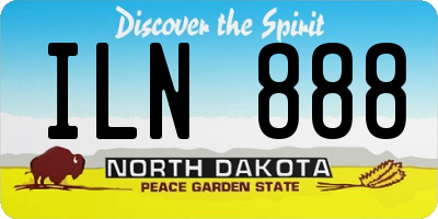 ND license plate ILN888