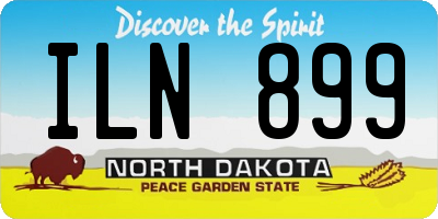 ND license plate ILN899