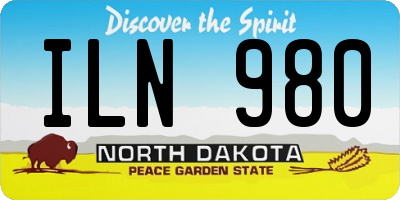 ND license plate ILN980