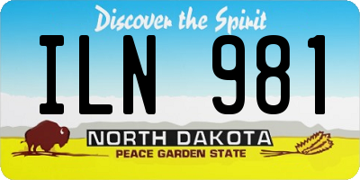 ND license plate ILN981