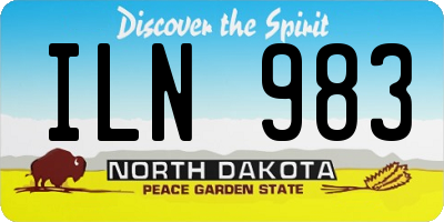 ND license plate ILN983