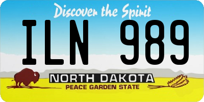 ND license plate ILN989