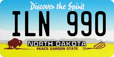 ND license plate ILN990