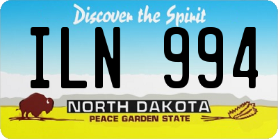 ND license plate ILN994