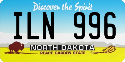 ND license plate ILN996